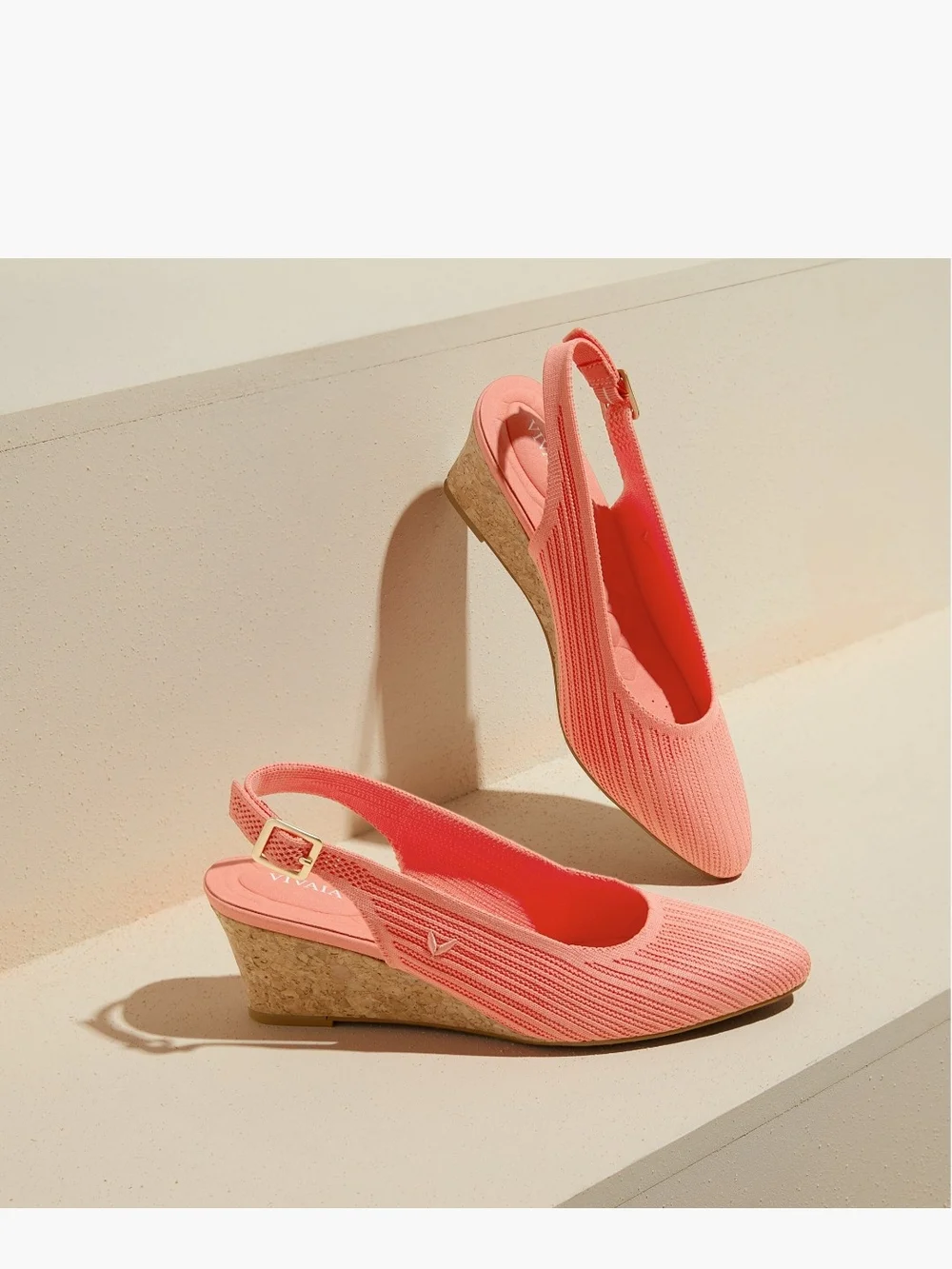 Vivaia Almond-Toe Slingback Wedge Sandals (Tamia Slingback Wedge Pro)